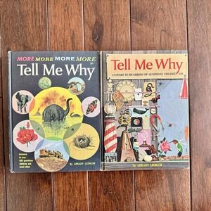 Tell Me Why & More More More More Tell Me Why 2 Book Set Arkady Leokum 1973 HC